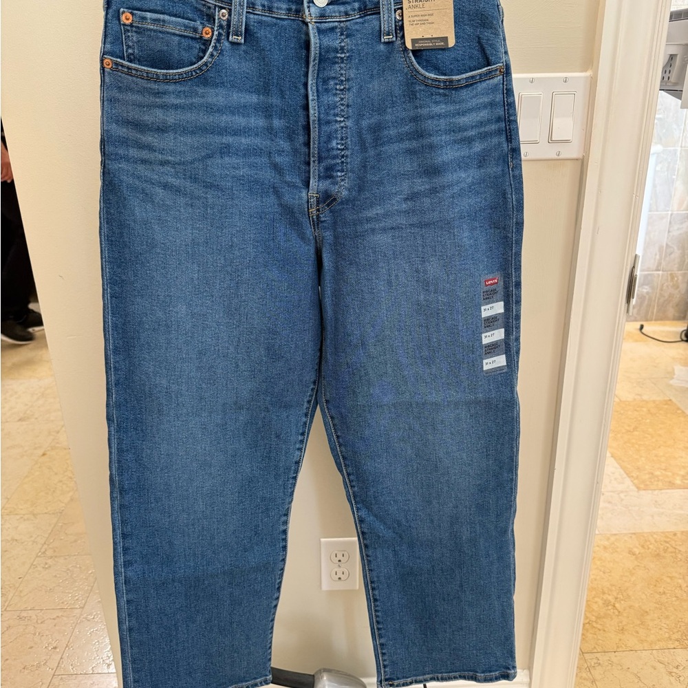 Levi's Ribcage Straight Blue Jeans